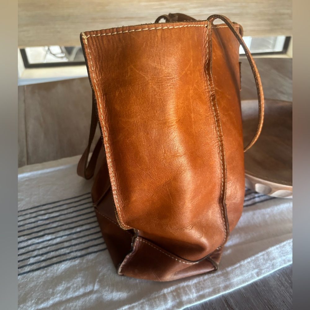 🌿🦋 Patricia Nash Brown Leather Tote Bag - Picture 6 of 14